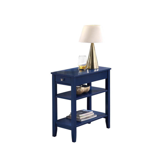 American Heritage 1 Drawer Chairside End Table with Shelves Cobalt Blue