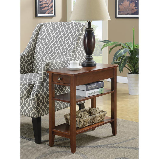 American Heritage 1 Drawer Chairside End Table with Shelves Mahogany