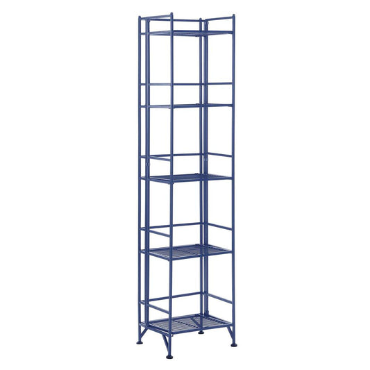 Xtra Storage 5 Tier Folding Metal Shelf Cobalt Blue