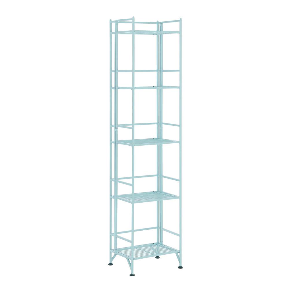 Xtra Storage 5 Tier Folding Metal Shelf Sea Foam