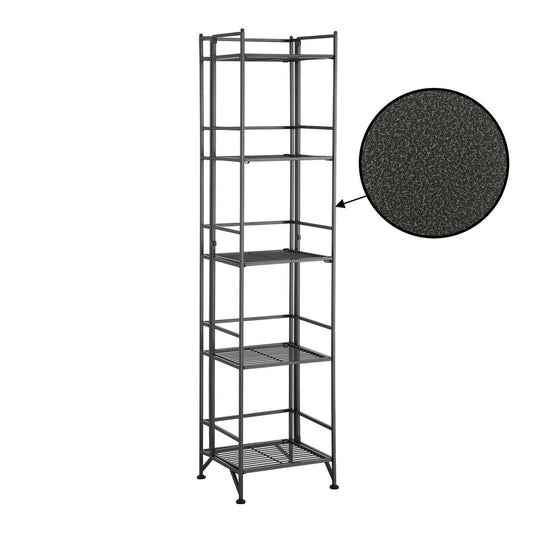 Xtra Storage 5 Tier Folding Metal Shelf, Gray