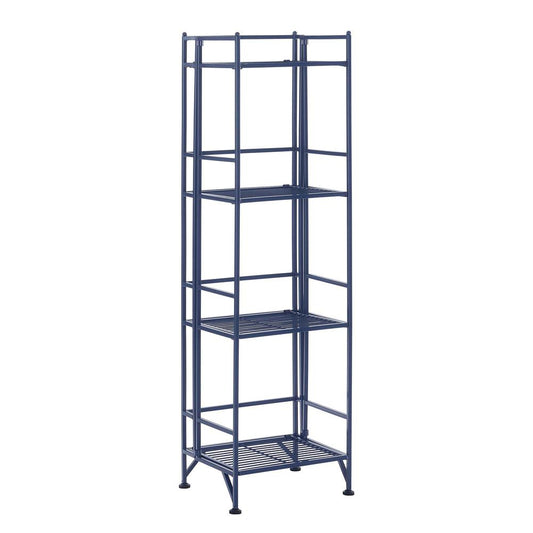 Xtra Storage 4 Tier Folding Metal Shelf Cobalt Blue