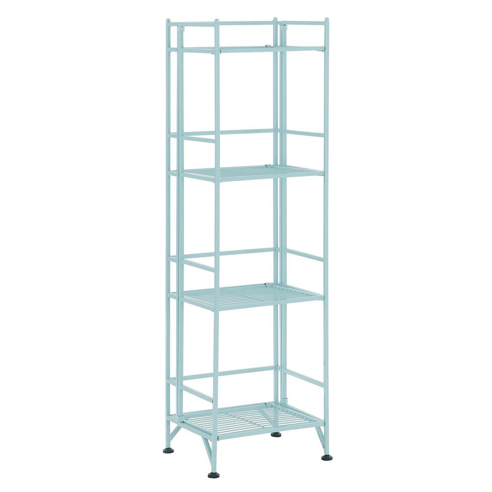 Xtra Storage 4 Tier Folding Metal Shelf Sea Foam