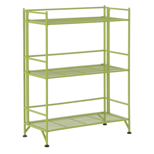 Xtra Storage 3 Tier Wide Folding Metal Shelf Lime