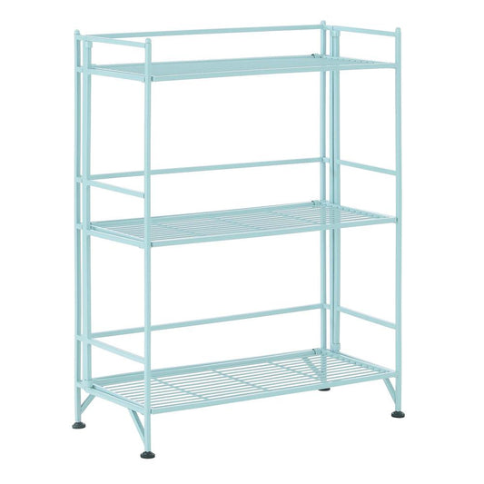 Xtra Storage 3 Tier Wide Folding Metal Shelf Sea Foam