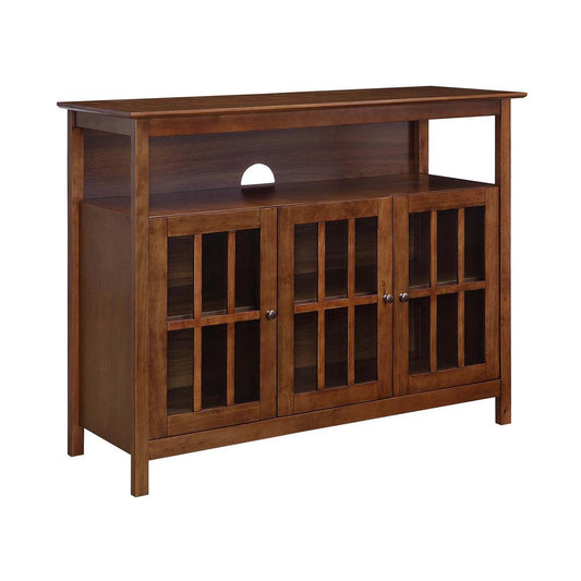 Big Sur Deluxe TV Stand with Storage Cabinets and Shelf for TVs up to 55 Inches Dark Walnut