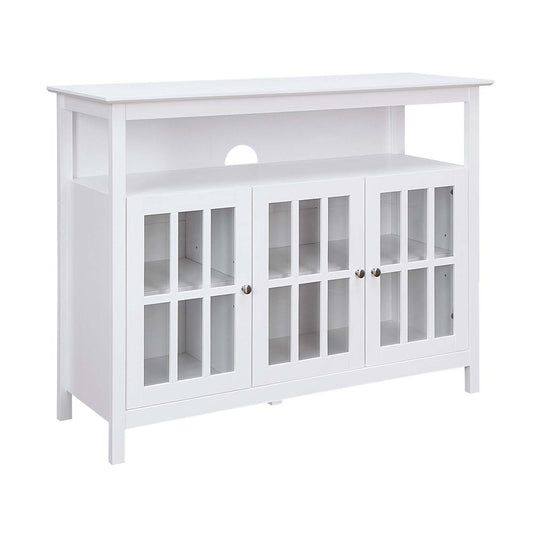 Big Sur Deluxe TV Stand with Storage Cabinets and Shelf for TVs up to 55 Inches White