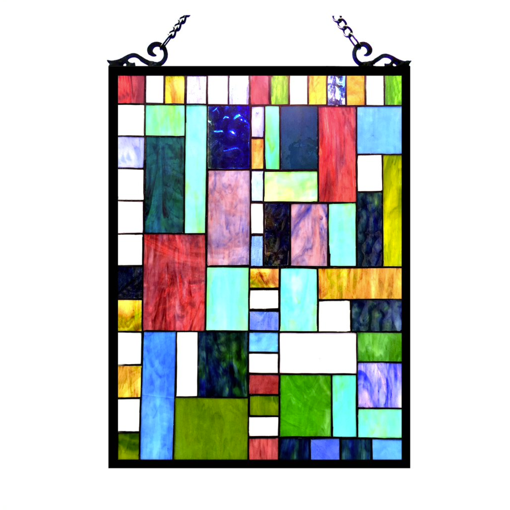 PICASSO Tiffany-glass Rectangle Window Panel 18x24