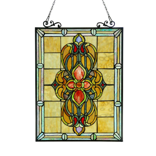 AVALON Tiffany-glass Victorian Window Panel 18x25