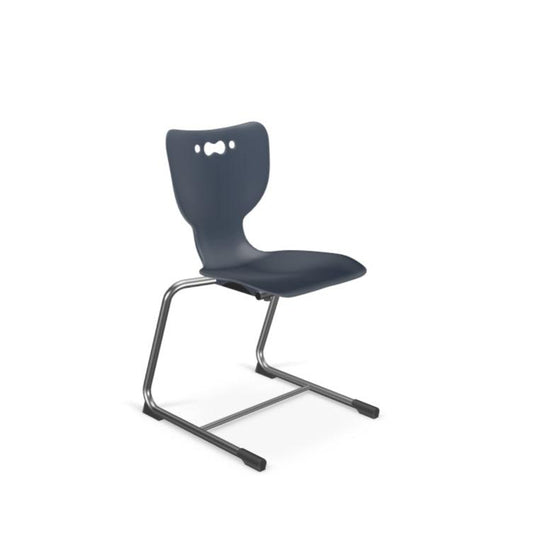 Hierarchy Cantilever School Chair,  14" Height, Chrome Frame, Navy Shell