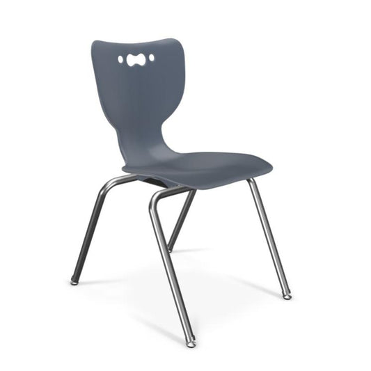 Hierarchy School Chair,  4-Leg, 18" Height, Chrome Frame, Navy Shell