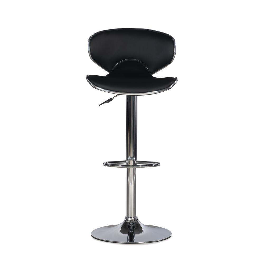 Chrome and Black PU Barstool