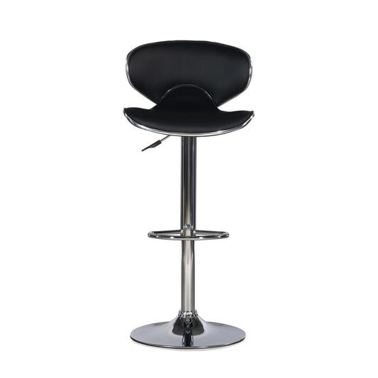 Chrome and Black PU Barstool