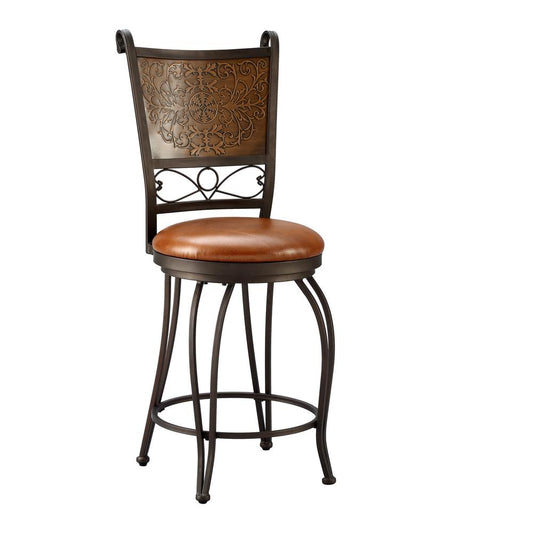 Bronze with Muted Copper Stamped Back Counter Stool