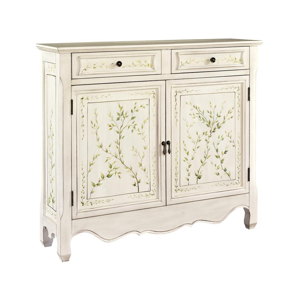 White Hand Painted 2-Door Console