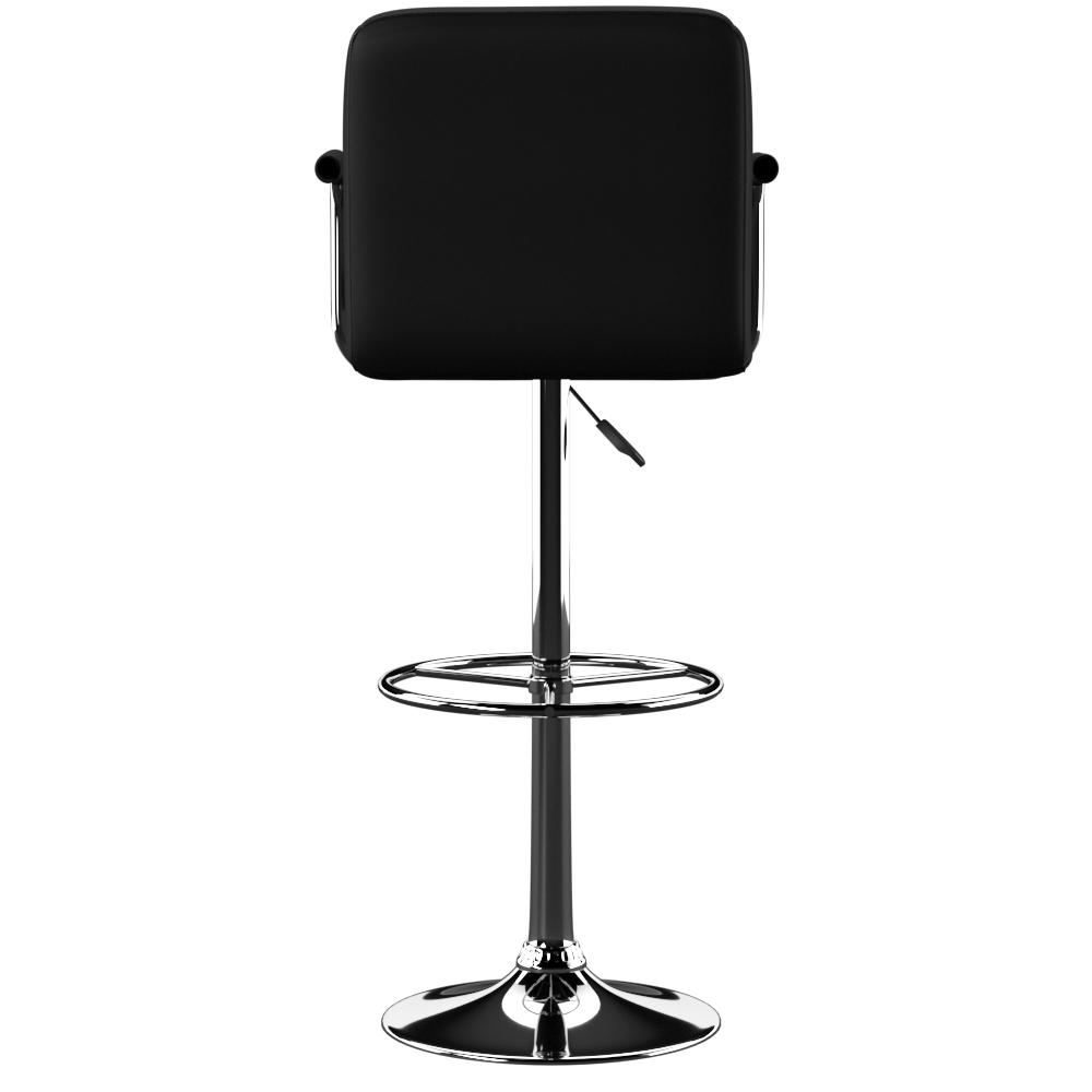 Black and Chrome Quilted Barstool