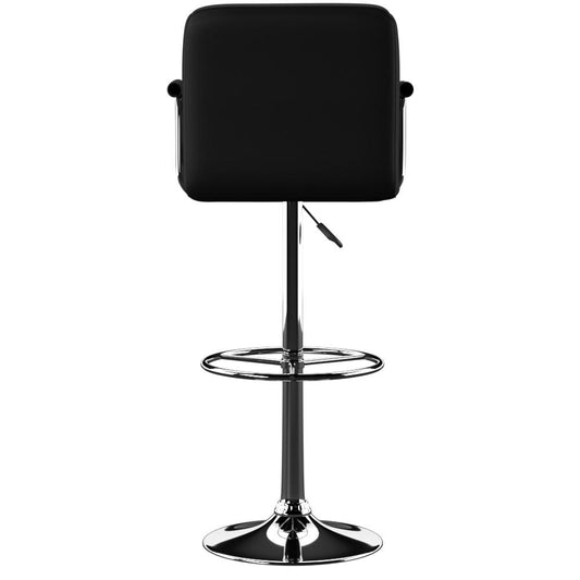 Black and Chrome Quilted Barstool