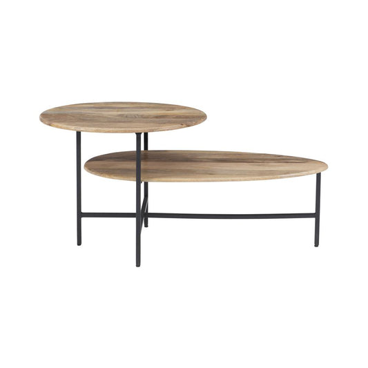 Tavin Two Tiered Coffee Table Natural Black