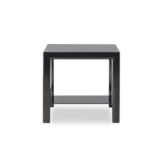 Black Glass End Table