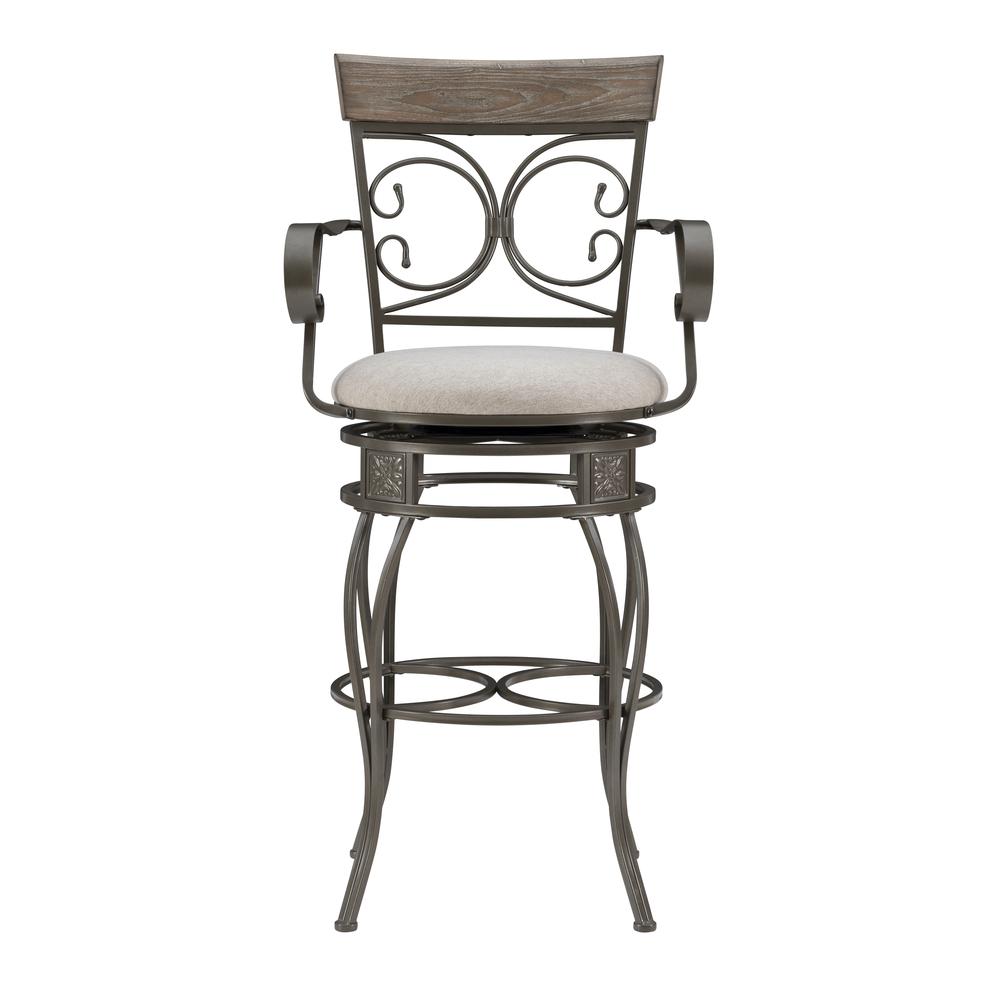 Beeson Big And Tall Barstool Arm Pewter