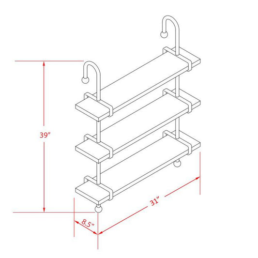 Wesleigh Wall Shelves Gold Metal