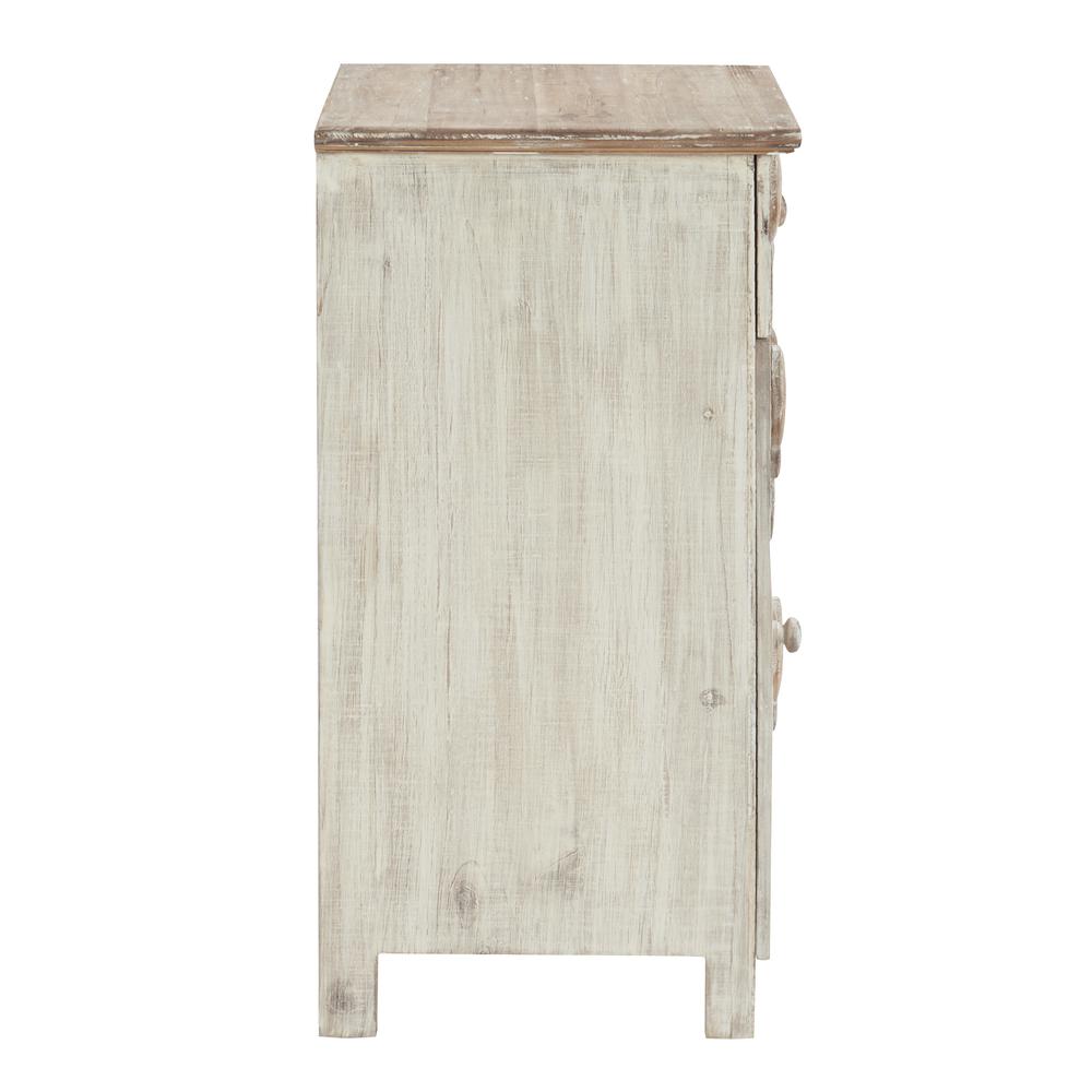 Caspian Fish Storage Side End Table, White