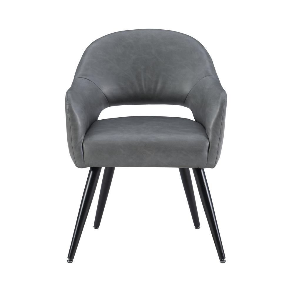 Sabine Side Chair Dark Grey Pu