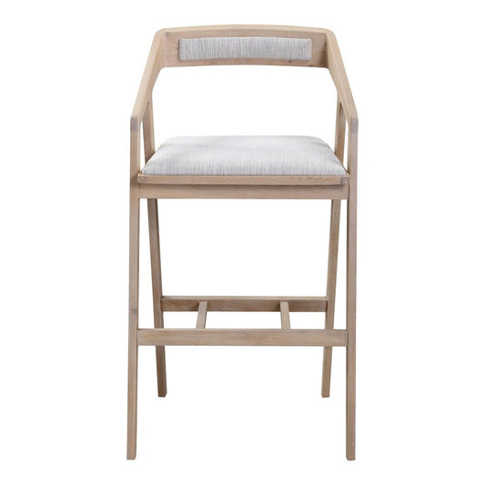 Padma Oak Bar Stool Light Grey