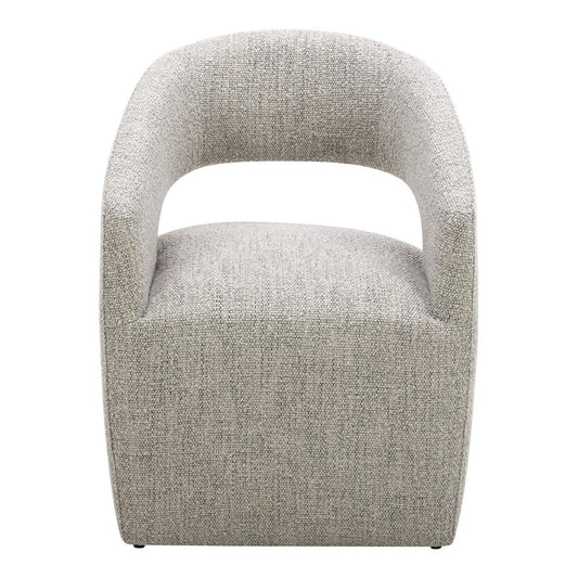 Barrow Rolling Dining Chair Performance Fabric Grey Storm