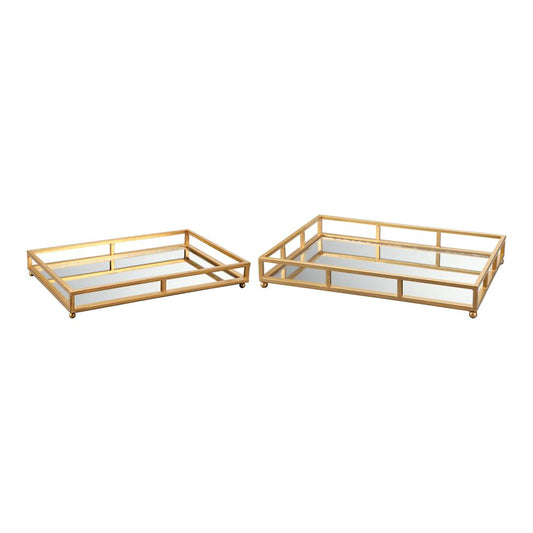 Grid Tray Rectangles, Gold