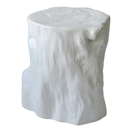 Log Stool Antique White, White