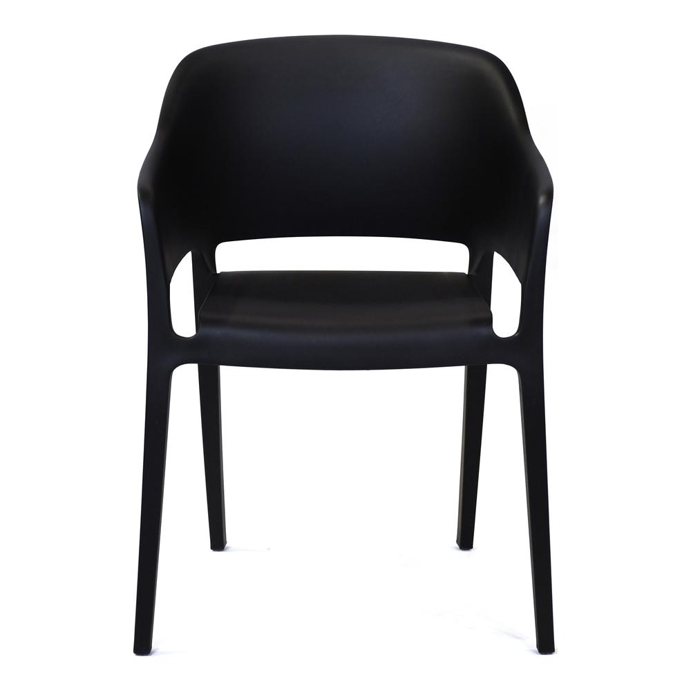 FARO OUTDOOR DINING CHAIR BLACK-SET OF TWO