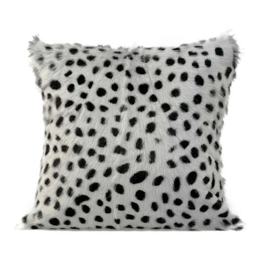 Spotted Goat Fur Pillow, Grey