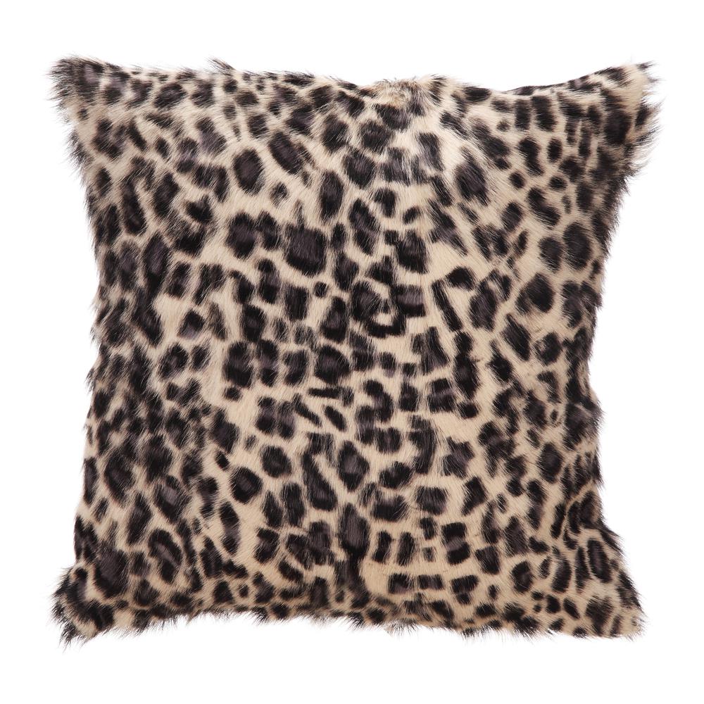 Spotted Goat Fur Pillow Blue Leopard