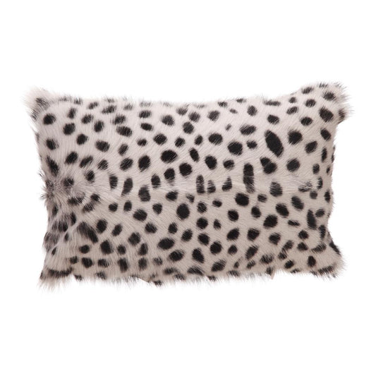 Goat Fur Bolster Spotted Light Grey