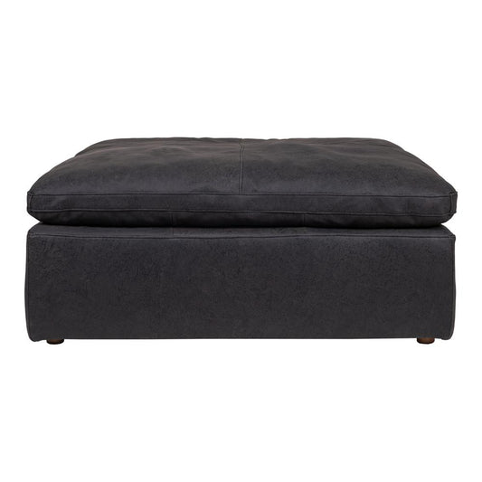 CLAY OTTOMAN NUBUCK LEATHER BLACK