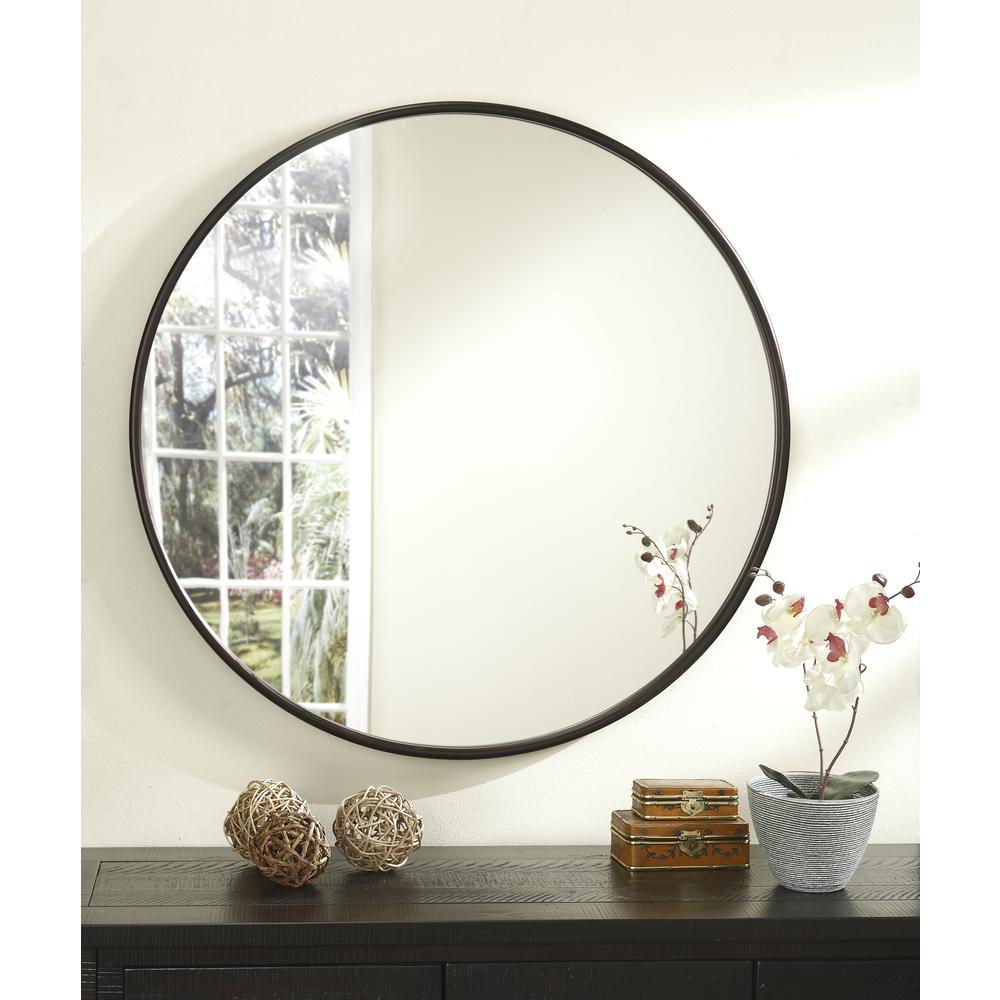 Martin Svensson Home 36" Oil Rubbed Bronze Framed Round Wall Mirror