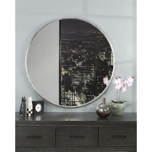 Martin Svensson Home 36" Antique Pewter Framed Round Wall Mirror