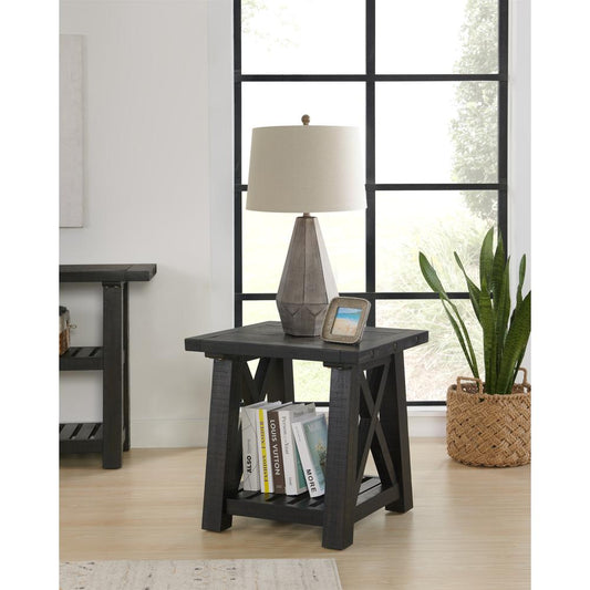 Martin Svensson Home Bolton Solid Wood End Table, Black Stain