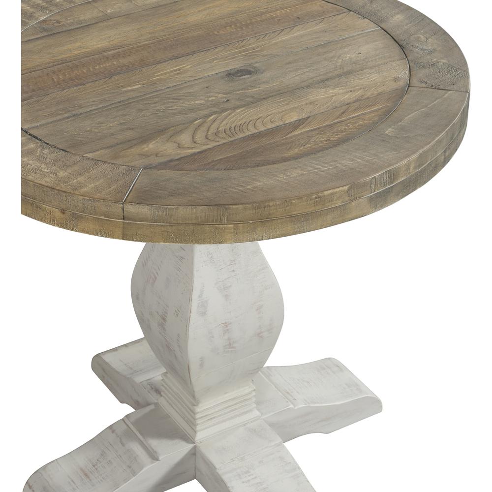 Martin Svensson Home Napa Round End Table, White Stain and Reclaimed Natural