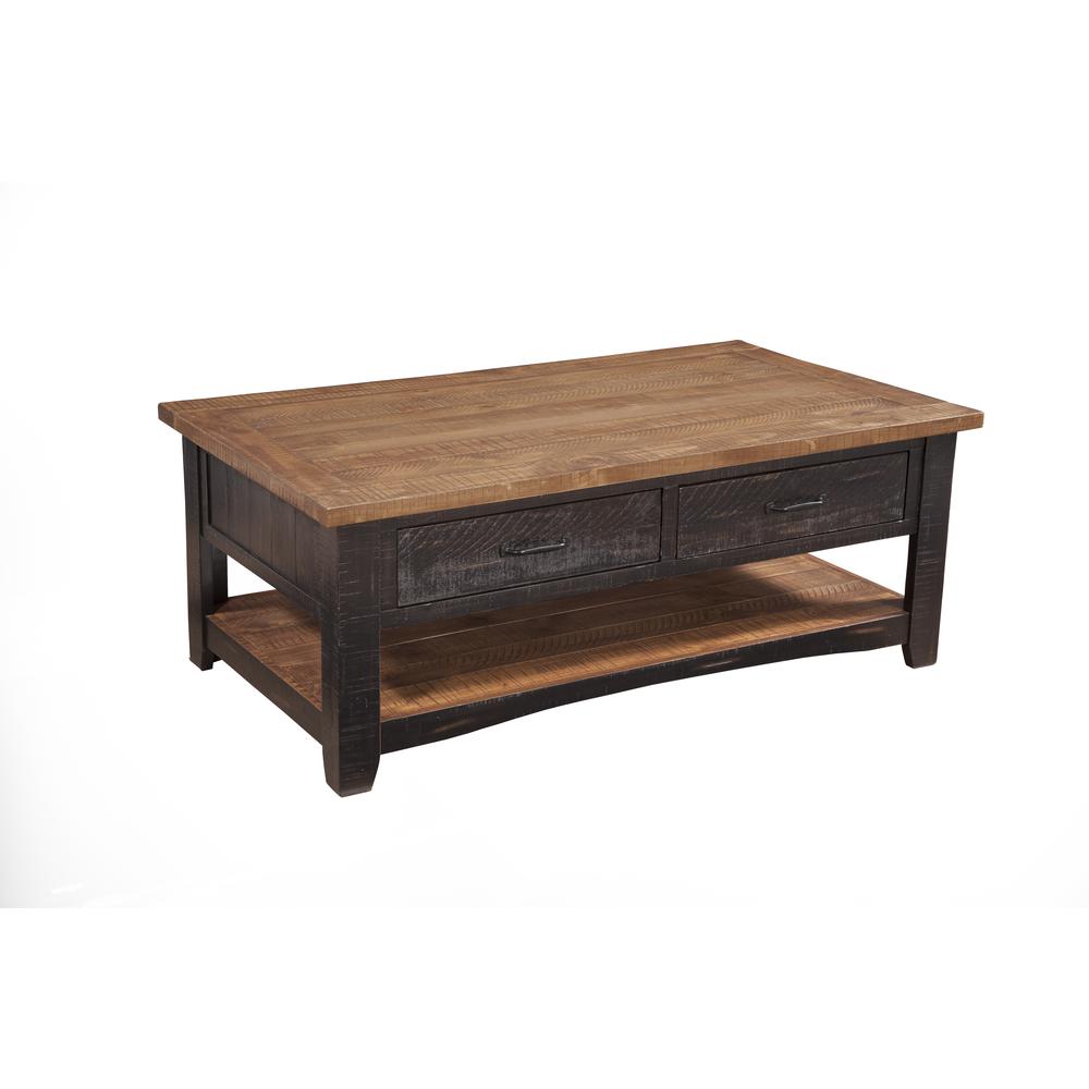 Martin Svensson Home Rustic Collection Coffee Table, Antique Black and Honey Tobacco