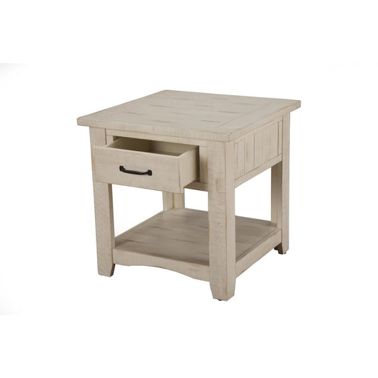 Martin Svensson Home Rustic Collection End Table, Antique White