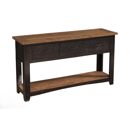 Martin Svensson Home Rustic Collection Sofa - Console Table, Antique Black and Honey Tobacco