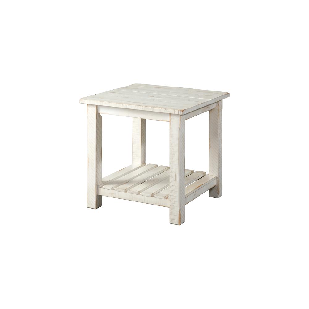 Martin Svensson Home Barn Door Collection End Table, Antique White