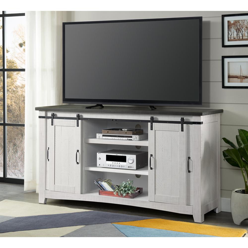 Martin Svensson Home Hampton TV Stand, White Stain with Grey Stain Top