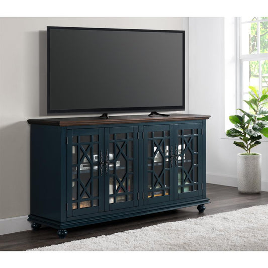 Martin Svensson Home Palisades TV Stand, Catalina Blue with Coffee Top