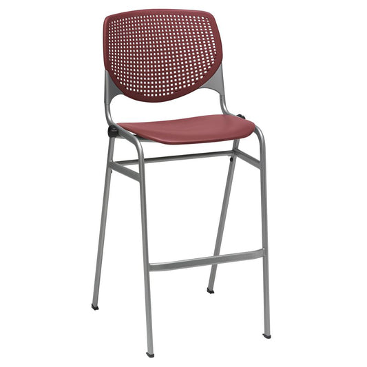 KOOL Series Poly Barstool, Burgundy,