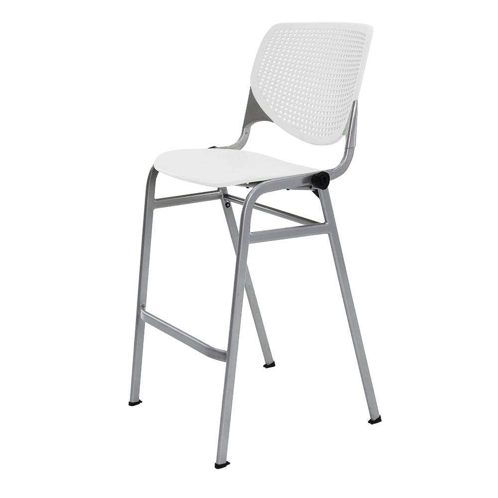 KOOL Series Poly Barstool, White,