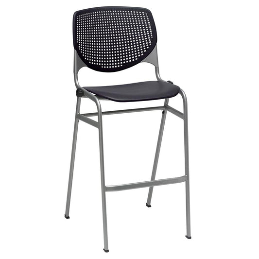 KOOL Series Poly Barstool, Black,