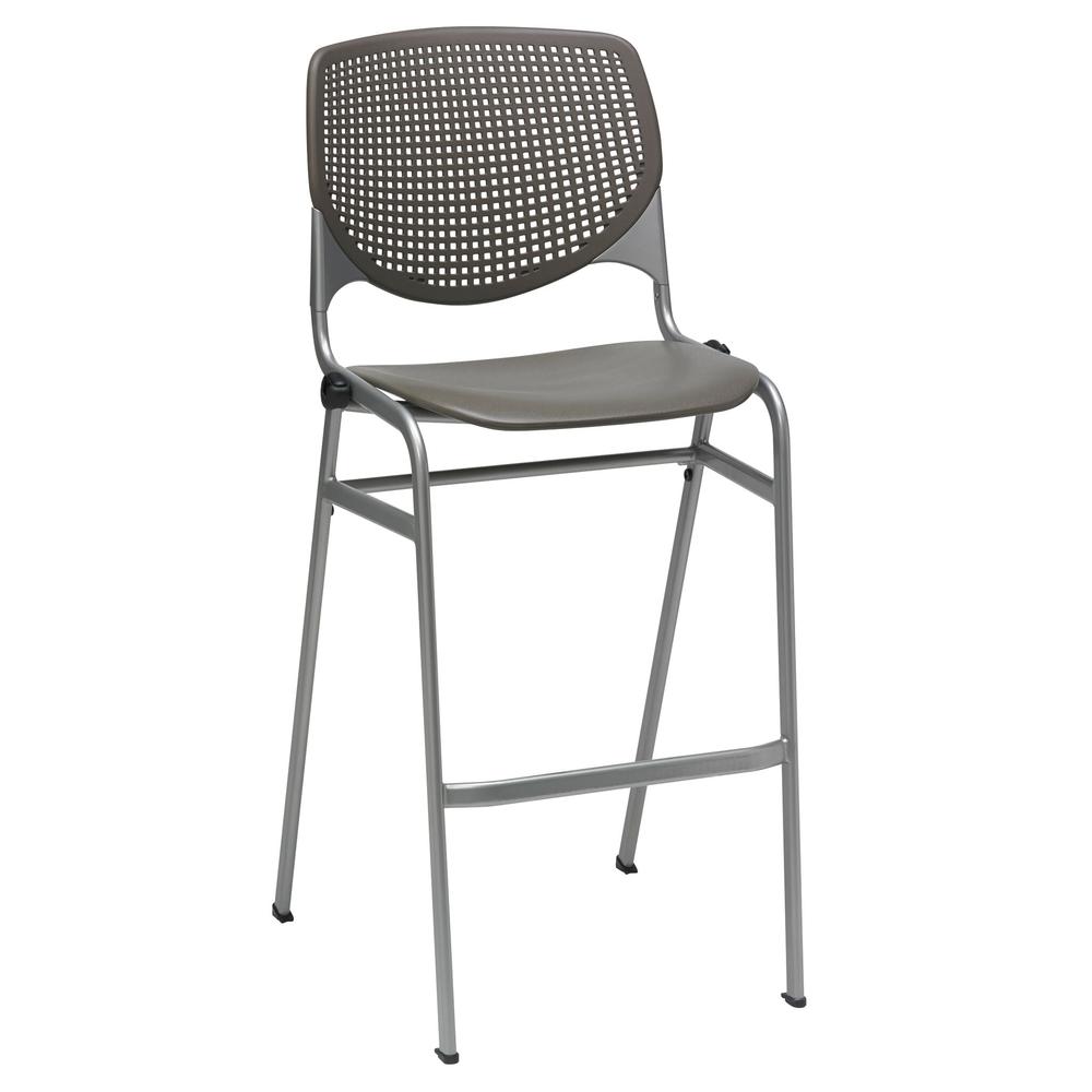 KOOL Series Poly Barstool, Brownstone,